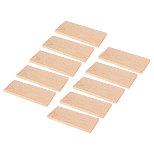10pcs Rectangular Pine Wood Craft Boards for Signs and Models