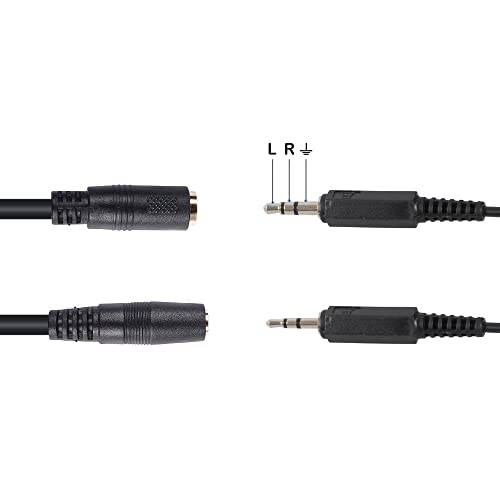 Cable adaptador de audio Y 3.5mm a 2.5mm + 3.5mm, 20 cm miniatura 2