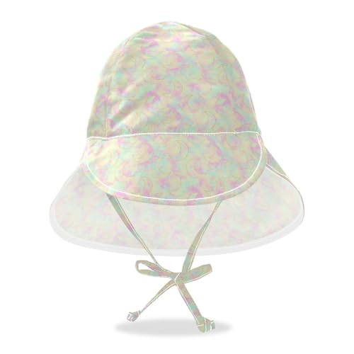 KLL Toddler Baby Beach Hat Boys Caps Baby Girls' UPF 50 Neck Flap Beach Essentials Seamless Pastel Aesthetics Mystery Moon