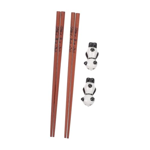 PRETYZOOM Chopsticks with Holders of Panda Design Reusable Easy to Clean for Home Dining and Housewarming