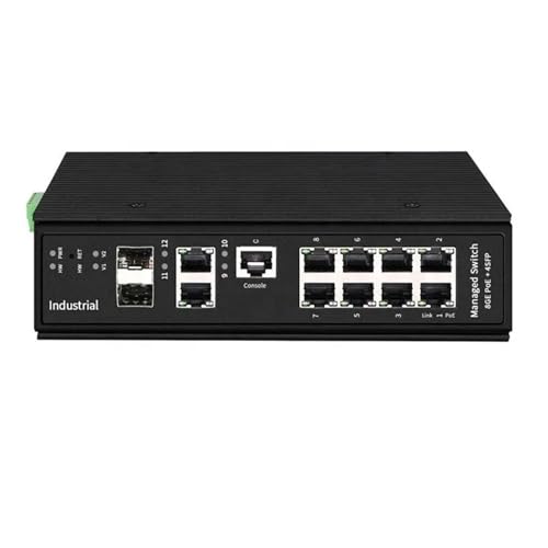 Industrial Din Rail Switch Gigabit Ethernet 8 Port Full Industrial PoE Switch L2 Managed Ethernet Injector Switch with 2 Gigabit RJ45 Port and 2Gigabit SFP Port miniatura 1