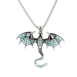 Yoljun Drache Halskette, Drachen Kette Anhänger, Fantasy Schmuck Herren, Novelty Jewelry Necklace Geschenk für Frauen, Männer, Drachenliebhaber, Geburtstage, Alltag