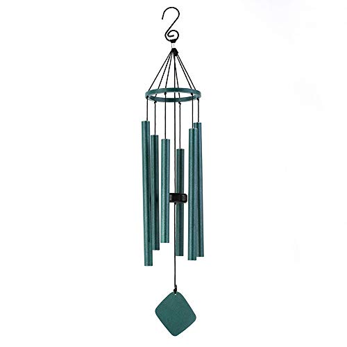 BLESSEDLAND Premium Wind Chimes-6 Hollow Aluminum Tubes, 28" Wind Chime for Garden,Yard,Patio and Home Decoration (Green)