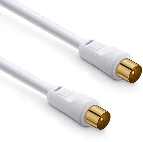 REALMAX1M 2M 3M 5M 10M 15M RF Gold Plated Coaxial Coax Aerial Cable Lead | Male To Male Compatible With Extension Female To Female Adapter For Satellite Sky HD TV Video Audio VCR DVD Players (15m)