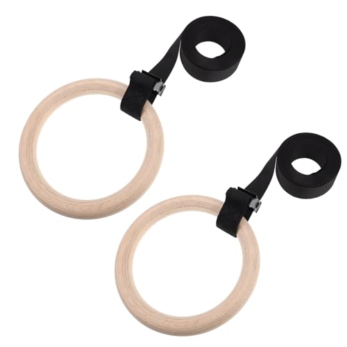 Anillas de gimnasia de madera YARNOW con correas