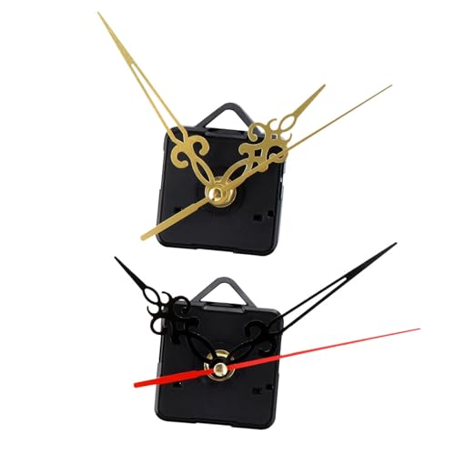 LOORGVEL 2pcs DIY Quartz Clock Movement Precision Sweep Mechanism for Clock Repair Silent Design Compatible with All Easy to Install Black Gold Hands