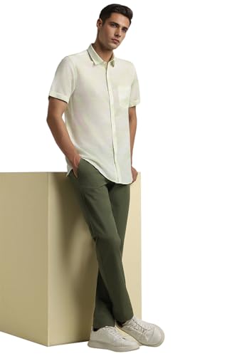 Image of Peter England Men Cotton Slim Fit Casual Summer Half Sleeve Shirt