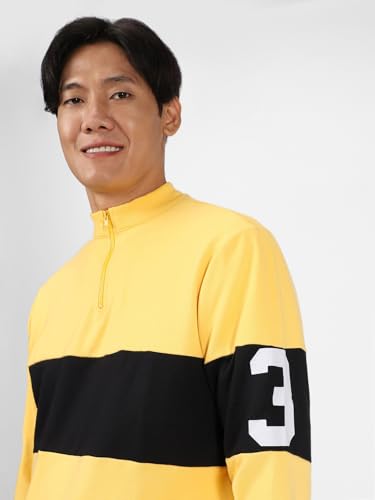 Image of Urbano Fashion Men's Cotton Color Block Sweatshirt