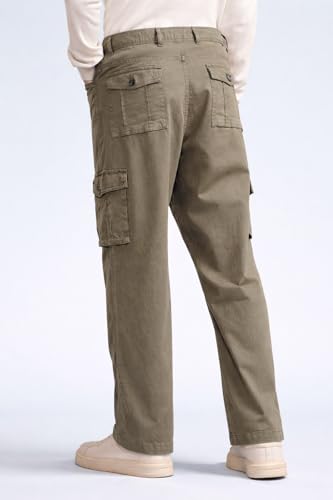 Image of Vogaan Men's Cotton Cargo Pants | Casual Trousers for Men | Comfortable Lower for Men | Breathable Pants with 6 Pockets