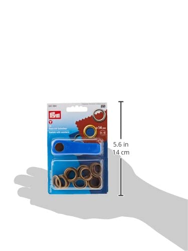 Prym Ösen Plus Unterlegscheiben, Metall, antik Messing, 14 mm, 10-TLG.