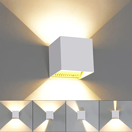 KAWELL Modern Wall Lamp LED Wall Light Up and Down Adjustable Beam Angle Aluminum Wall Wash Light Waterproof IP65 Indoor Outdoor for Bathroom Bedroom Corridor Living Room Stairs Garden