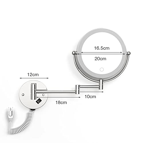 Miroir grossissant éclairé LED avec prise de bain vanité - 4