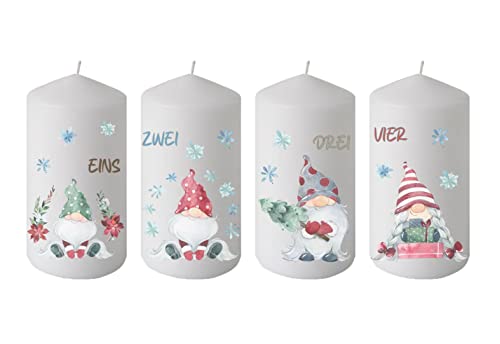 wolga-kreativ moderne bedruckte Adventskerzen Kerzen mit Zahlen...