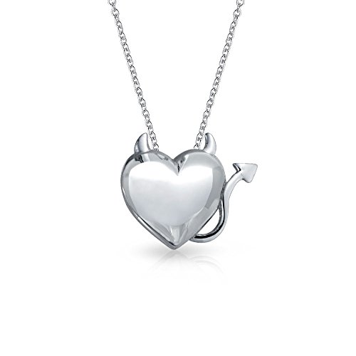 Pendentif coeur coulissant diable en argent, le bijou idéal pour vos soirées