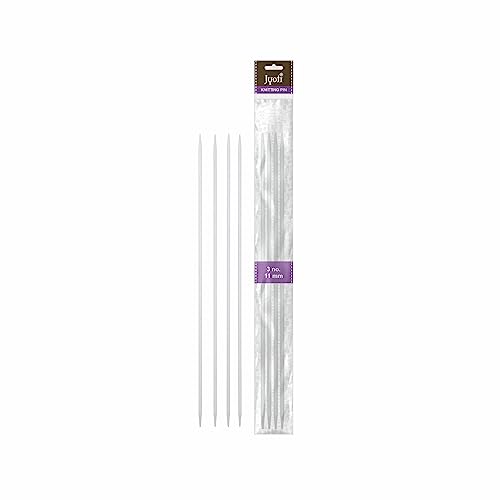 Image of Jyoti Knitting Pin - Aluminium (2 Pairs of Double Point Pins of 9 Inches / 23cm of Size 10), Crafting Weaving Pins, Round Blunt Yarn Needles, Used for Sweaters, Scarves, and Woolen Fabrics - Pack of 2