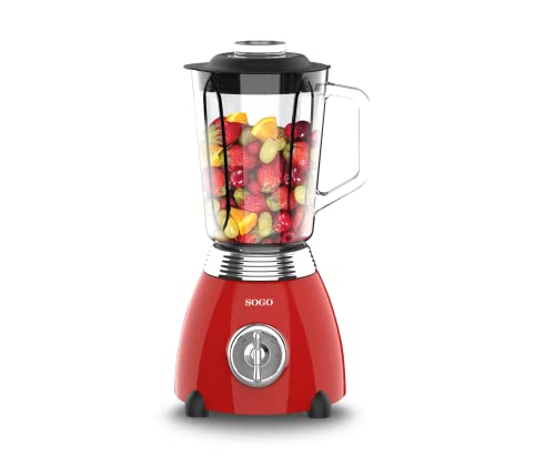 Sogo Retro Vintage acero INOX y esmalte (Red, Batidora 500W)