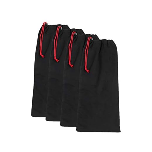 Earthwise Shoe Storage Bags 100% Cotton with Drawstring For Men and Women Perfect for Travel Made in the USA 17 inches X 8 inches Machine Washable Black (Set of 4)