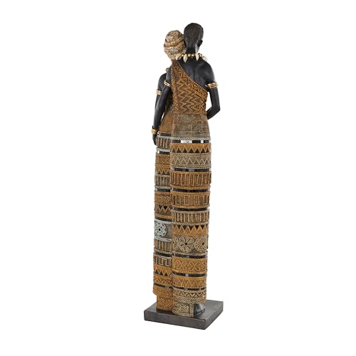 Escultura decorativa resina familia africana 31 in negro miniatura 2