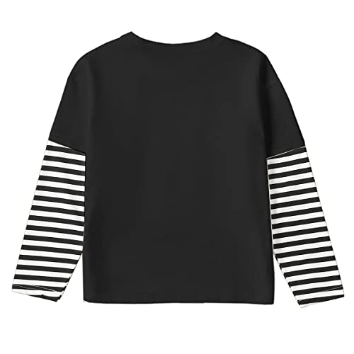 Image of Remimi Unisex Kids Christmas Long Sleeve Shirt Xmas Print Stripe Shirts 2-12 Years