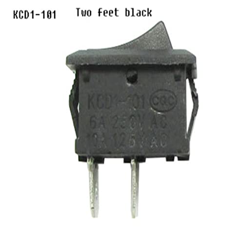 Commutateur à bascule KCD1-101 lot de 10 interrupteurs 15x21mm 2 PIN noir 250V - 4