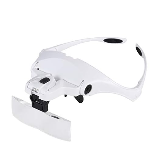 Lupa de cabeça com luz de LED, farol de mãos livres com lente de aumento 1 x 1,5 x 2 x 2,5 x 3,5 x para leitura, artesanato de costura, reparo, lupa de joias, 5 lentes substituíveis