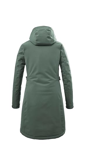 killtec Damen Funktionsparka/Parka mit abzippbarer Kapuze KOW 165 WMN PRK, grüngrau, 36, 37726-000, grün/grau