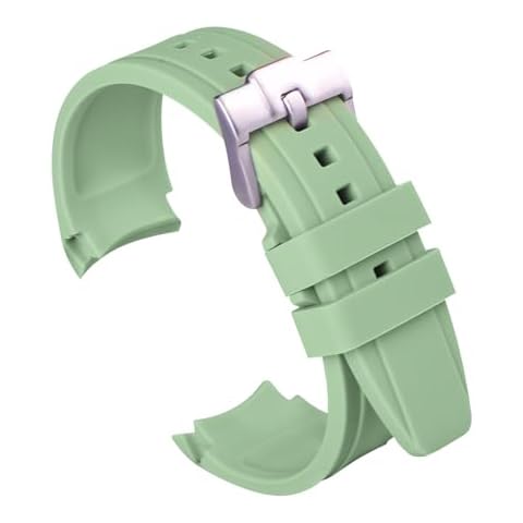 uEmoh Watch Band for Moonswatch Watch, Curved No Gap Soft Silicone Strap for Omega X Swatch Moonswatch Speedmaster 20mm Watch, Quick Release Watch Replacement Strap Men Women (Light Green) Cover