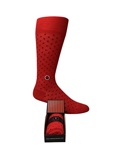 Biz Dots 1 Pack Individually gift boxed groomsmen wedding red dress socks polka