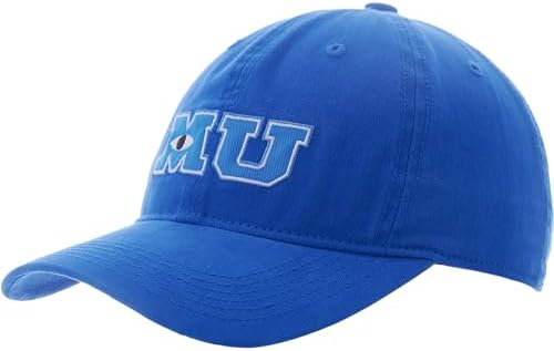 Disney Pixar Monsters Inc Monsters University Baseball Cap, Adjustable Dad Hat, Adult and Youth Sizes, Blue