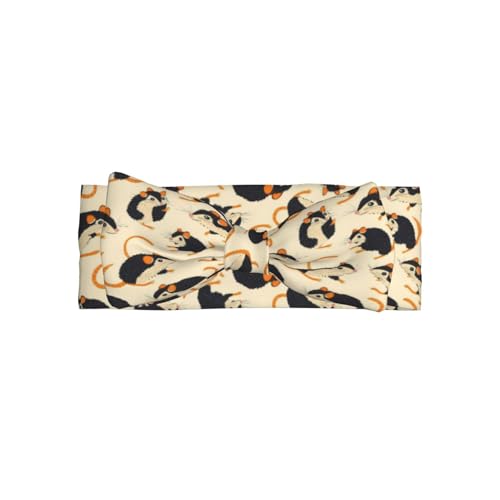 Cute Opossums Beige Cartoon Baby Girl Bows And Headbands 6-12 Months For Baby Girls Newborn Infant Toddlers