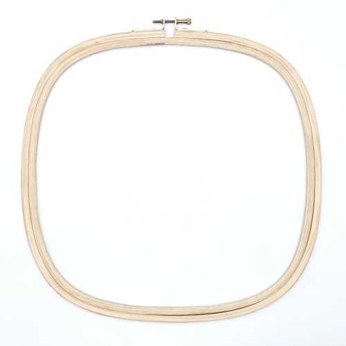 Image of EmbroideryMaterial Wooden Square Embroidery Hoop Ring Frame (11.13 x 11.13 Inch) with Brass Screw | for Cross Stitch, Sewing, Craft Work, Aari Work & Hand Embroidery (1 Piece)