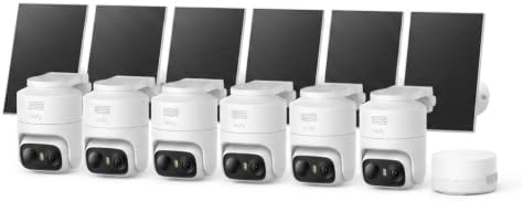 eufy Security eufyCam C37 6-Cam Kit, 360 Pan and Tilt Auto Tracking, Security Cameras Wireless Outdoor, 2K Solar Powered, Human/Vehicle/Pet/Face AI Detection, No Monthly Fee, Built-in Local Storage
