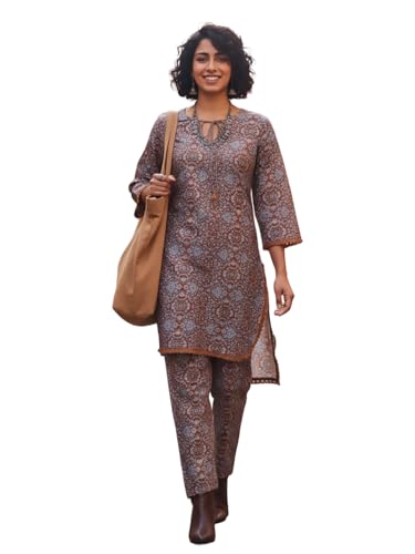 Ensemble à lacets bohème imprimé pour femme Varanga Siena en taille S