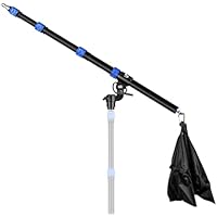 Extension Boom Arm, 21.2" to 64" Adjustable Telescoping Crossbar with 3/8" to 1/4" Screw & Sandbag, Aluminum Tripod Boom Arm for C Stand, Light Stand, Softbox, Strobe, Ring Light & Video Lighting