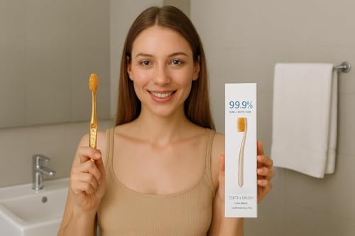 Image of Atomy Compact Toothbrush Super Slim Bristles with Gold Powder, Ultra Soft For Sensitive Teeth Tooth Brush Setm Expert Manual Adults And Healthier