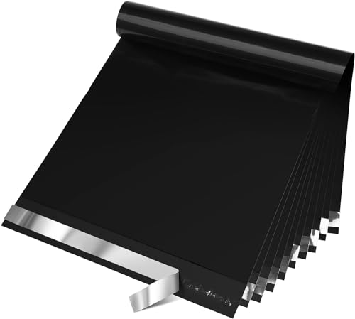 Image of Metronic Poly Mailers 12x15.5 200 Pack Shipping Bags for Clothes Black | Strong Self-Seal Mailers Poly Bags Shipping Envelopes Tear-resistant Waterproof Package Mailing Bags for Small Business
