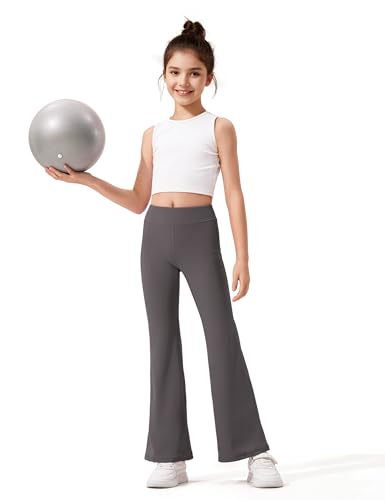 Image of HASMES 3 Pack Girls Flare Leggings Kids Bell Bottom Dance Yoga Pants Activewear