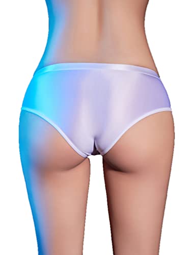 AGJGFM Men's Sissy Glossy Semi See Through Panties Low Rise Bulge Pouch Bikini Briefs2