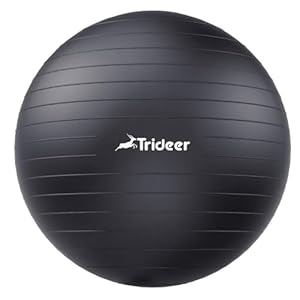 Trideer Exercise Ball Yoga Ball, 5 Sizes Pregnancy Ball for Balance, Fitness, Anti-Burst Birthing Ball & Heavy Duty Ball Chair, Gym Ball with Pump