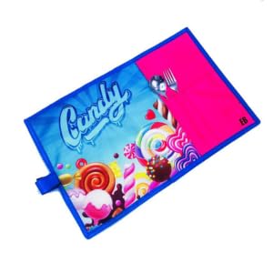 Echo Boomers Pink Candy Printed Stain-Resistant Placemats Waterproof Tablemats for Kids & Teenagers