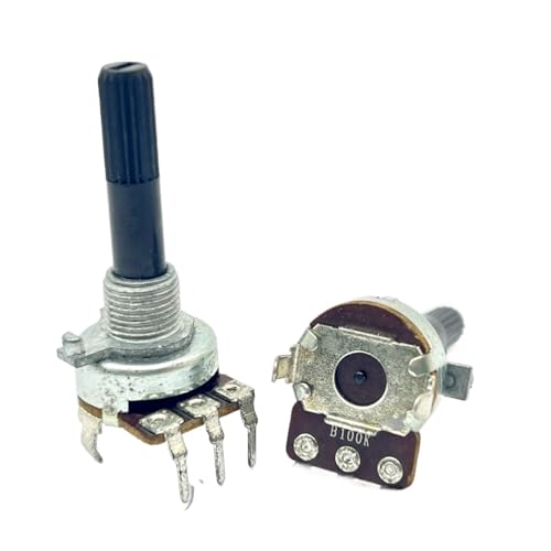 Potentiomètre Duplex B100K 161 avec broches et arbre fileté de 30mm