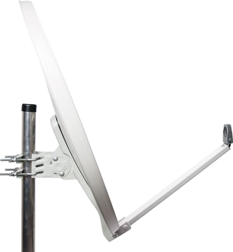 SCHWAIGER Antena parabólica Offset Brazo Soporte LNB Mástil Sistema Sat Aluminio 88,0 x 88,0cm Gris Claro - imagen 3