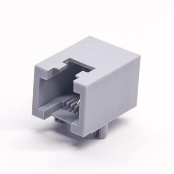 30PCS RJ11 Connector Right Angled 6P2C Unshielded Jack Gray Plastic Through Hole PCB Mount
