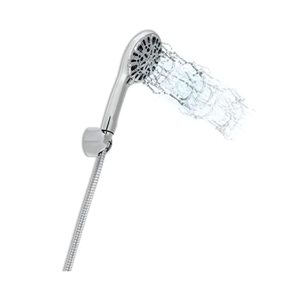 WASSERDANK® Premium Duschkopf mit Schlauch und Halterung | 9 Strahlarten für Regendusche & Massage | 1,5m rostfreier… – Bild 7