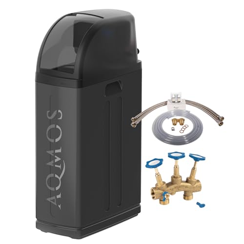 Aqmos R2D2-48 BLACK EDITION Wasserenthärtungsanlage mit Anschlussset 1' und Montageblock...