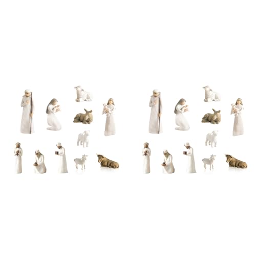 MVOSJFIE Christ Nativity Statue Nativity Scene Set Christmas Crib Statue Little Jesus Manger Miniature Church Decoration,20PCS