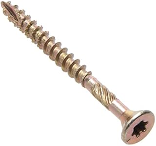 4.5mm Wood Screws Self-Tapping Torx Yellow Carbon Steel with Zinc Plated Multi Purpose Timber Use Flat Head (Box of 250 pcs) Size: 4.5mm x 70mm