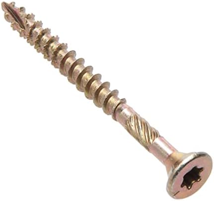 4.5mm Wood Screws Self-Tapping Torx Yellow Carbon Steel with Zinc Plated Multi Purpose Timber Use Flat Head (Box of 250 pcs) Size: 4.5mm x 70mm