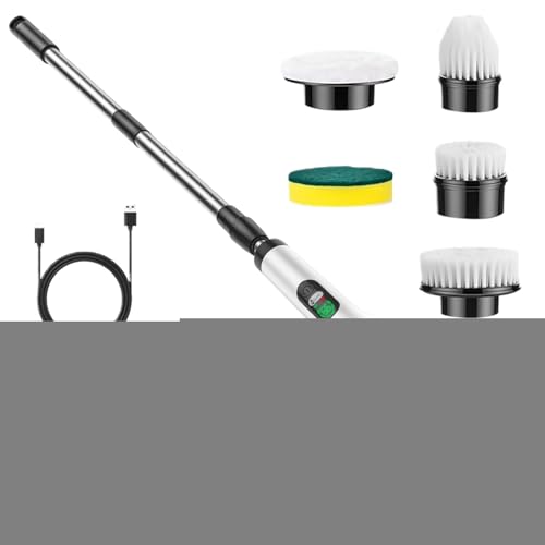 Electric Cleaning Brush,LED Display Electric Scrubber for Bathtub Cleaning - Cordless Cleaner Tools Scrubbing for Household Janitorial Staff Toilet Garage Tile Apartment Patio