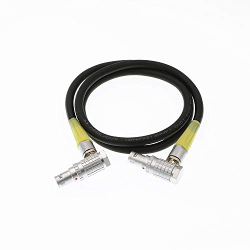 Right Angle 7 pin Male to 7 pin Male Preston FIZ Wireless Follow Focus Motor Cable, Black